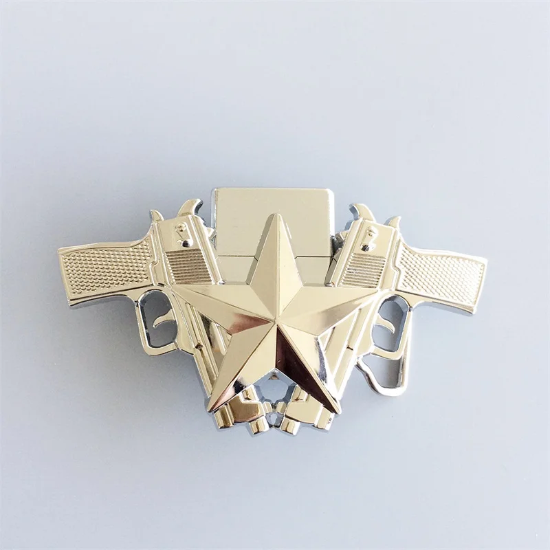 Belt Buckles Lighters Silver Star Belt Buckles Card Lighter Belt Buckle New Silver