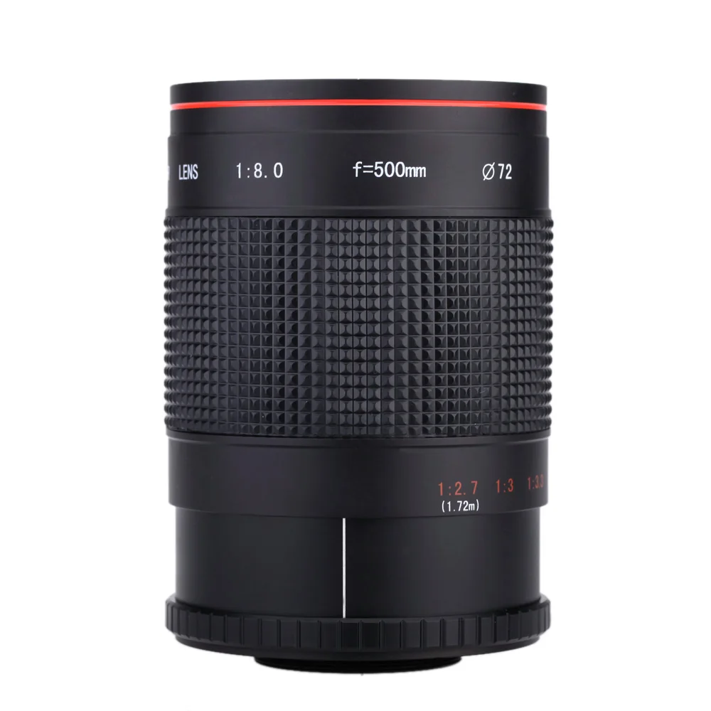 500mm F/8.0 Telephoto Mirror Lens with T2 Adapter Ring for Cannon Camera 550D 650D 70D 60D 7D 7D2 760D 77D 80D DSLR Camera