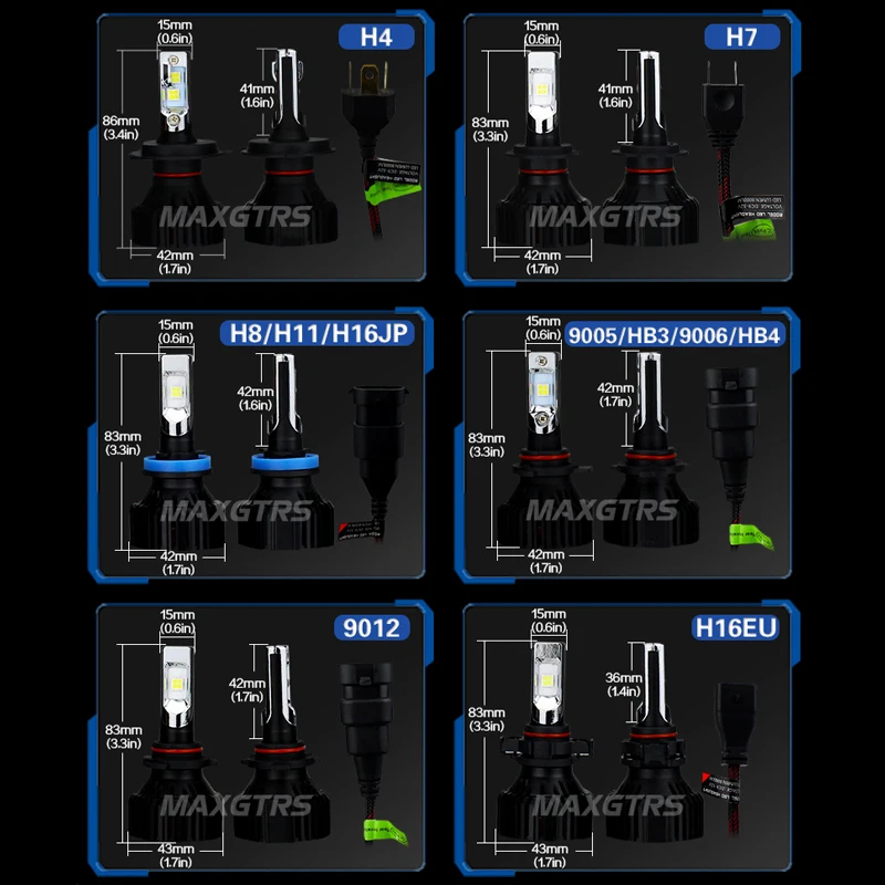2x H11 H8 9005/HB3 9006/HB4 H16 ЕС автомобильная светодиодная лампа для фары XHP50 чип авто