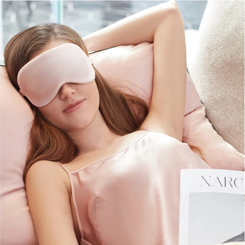 

High Quality Silk Massage Sleeping Eye Mask Breathable Eyeshade Portable Travel Smooth Blindfold Sleep Care Eyepatch Bandage