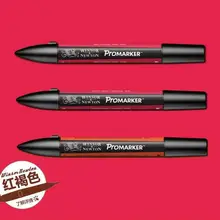 Winsor& Newton ProMarkers двухконцевые графические маркеры профессиональные ручки для дизайна красные и оранжевые