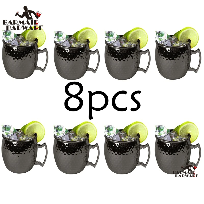 8 Pieces Moscow Mule Copper Mugs Metal Mug Cup Stainless Steel Beer Wine Coffee | Дом и сад