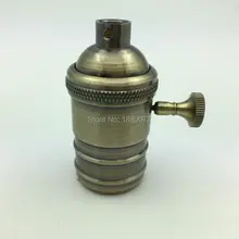 Однотонные светильник из латуни разъем 6 отделки Винтаж промышленный подвесной светильник держатель с ручкой переключателя E26/E27
