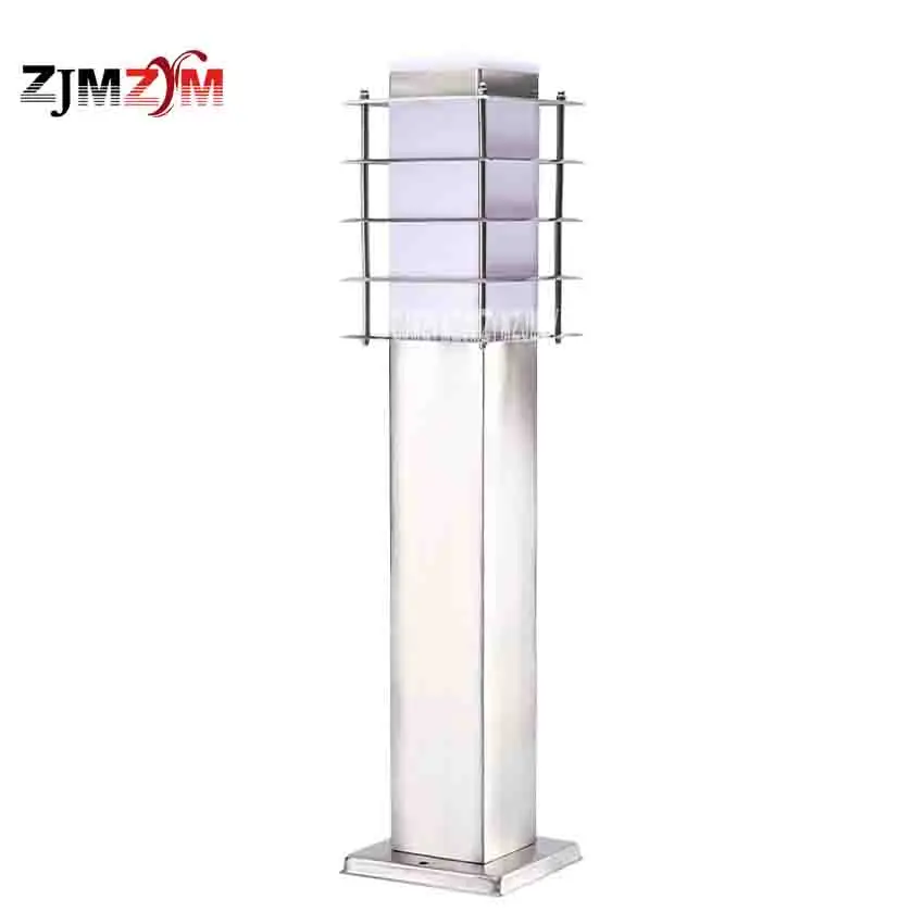 Goedkoop S 6028 Rvs Gras Lamp Landschap Gazon Sward Tuin Outdoor Vierkante Pijler Post Licht Bolder Lamp Hoogte 60 CM Hot koop