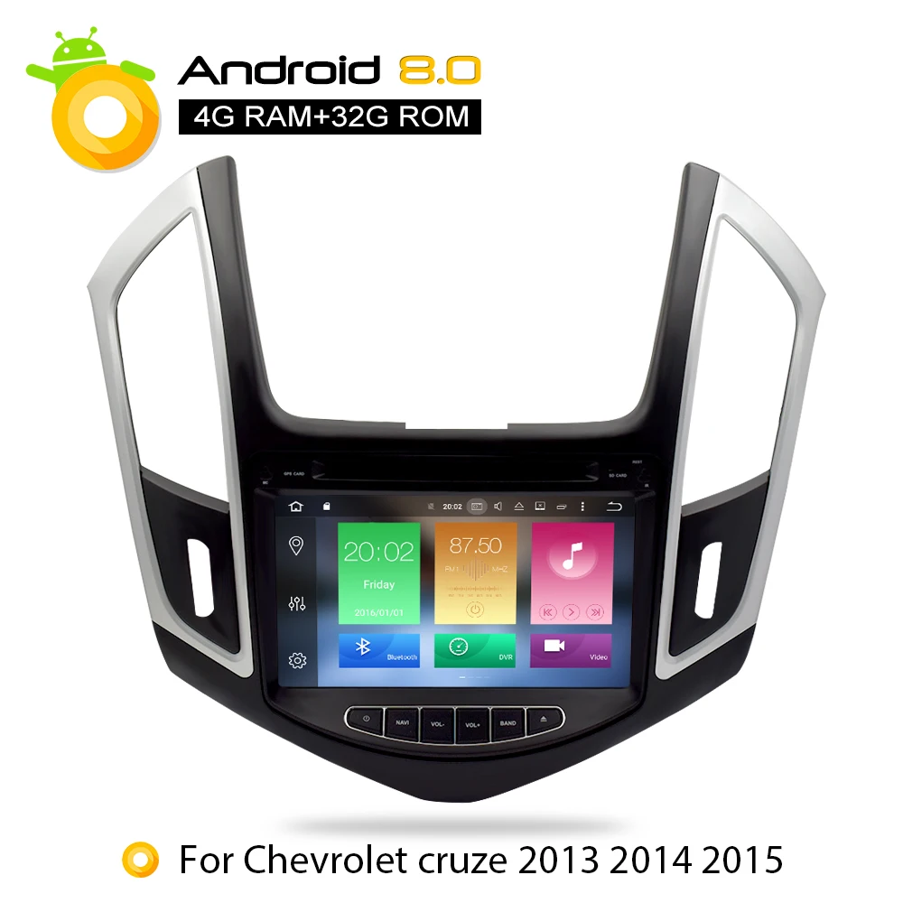 

Android 8.0 Car dvd Stereo Headunit For Chevrolet Cruze 2014 Mulitimedia Auto Radio Stereo GPS Navi with Audio Video 4G RAM