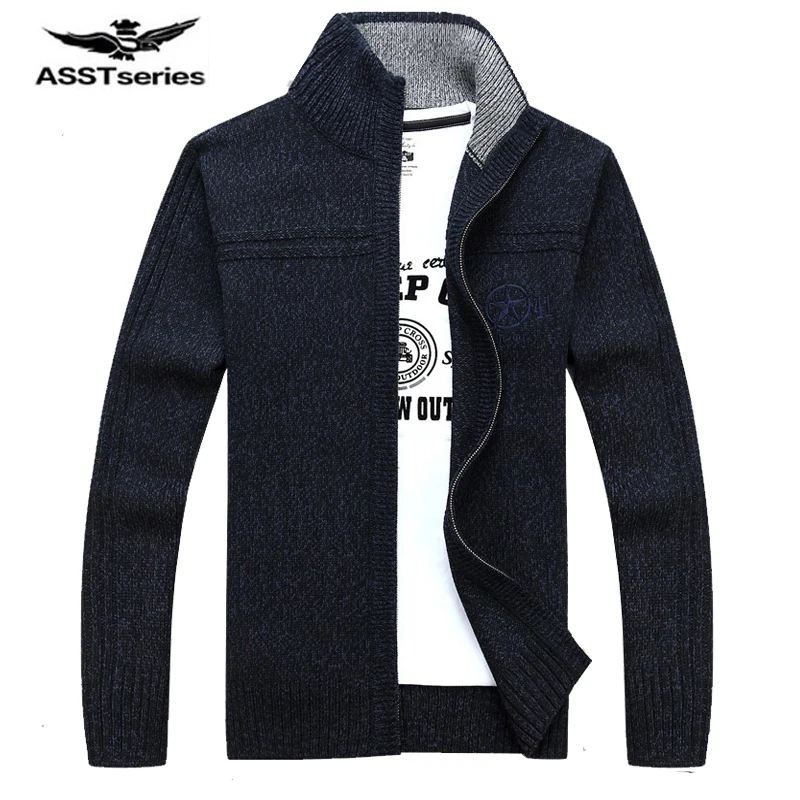 2016 Brand New Men's cotton sweater zipper long sleeve wool sweater men ...