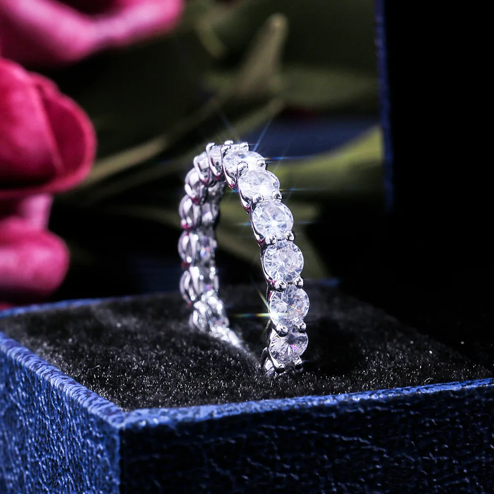 

Fashion AAA Cubic Zirconia Engagement Rings for Women Silver Color Round CZ Ring Ladies Gifts 2019 New Arrivals