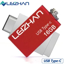 LEIZHAN 3.0 Metal USB 3.1 Type C Flash Drive 32G 16G High Speed Pendrive Metal Pen Drive Memory Stick Storage U Disk For Android