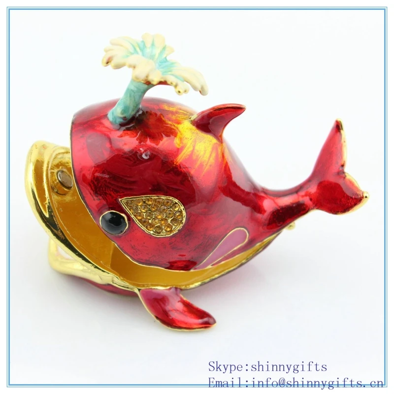 

Special Offer 100% Handmade Ocean Series Whale Shape Metal Jewelry Box