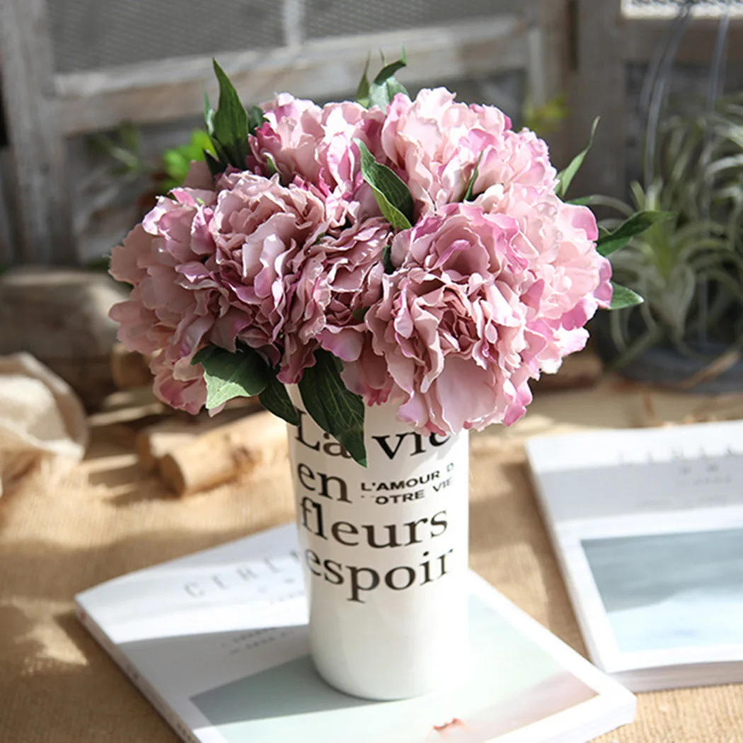 Buy Bunch Artifical Cheap Peony Silk Flowers For Home