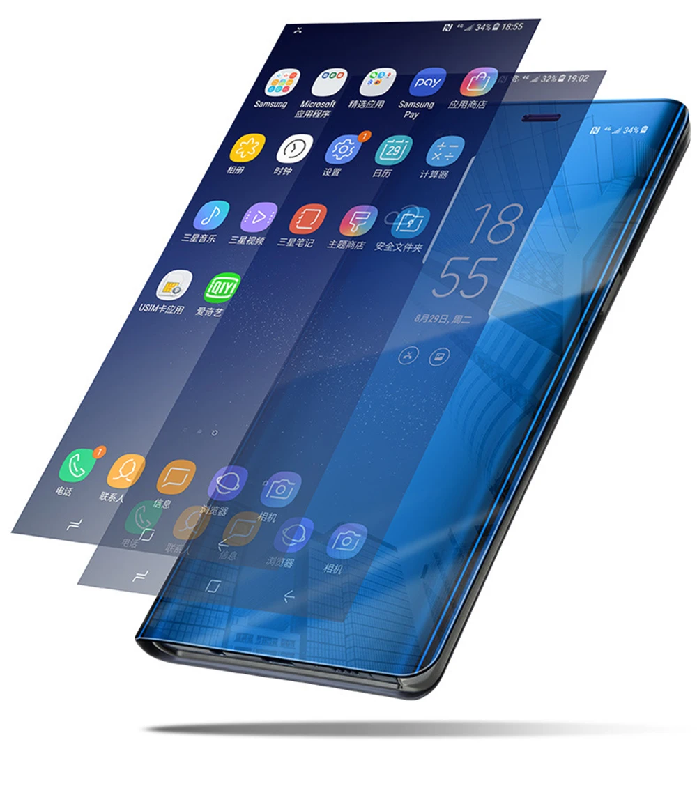 Clear View Smart Подставка для зеркала заднего вида чехол телефона samsung Galaxy S9 S8 плюс