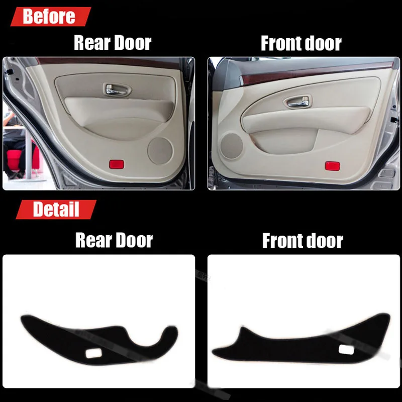 

4pcs Fabric Door Protection Mats Anti-kick Decorative Pads For Nissan Sylphy 2006-2012