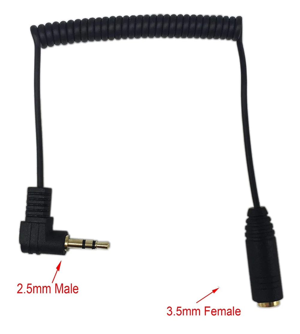 90 Gradi 2.5 Millimetri 3 Poli Maschio A 3.5Mm Femmina Cuffia Audio Stereo Mini Molla A Spirale Di Estensione A Spirale Adattatore Cavo Del Convertito