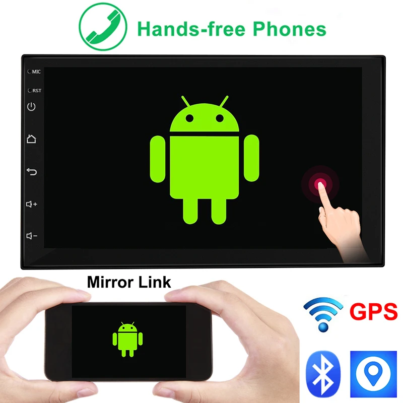 Авторадио Android Центральный Multimidia Мультимедиа gps Зеркало Ссылка WiFi 2Din 2 Din 7