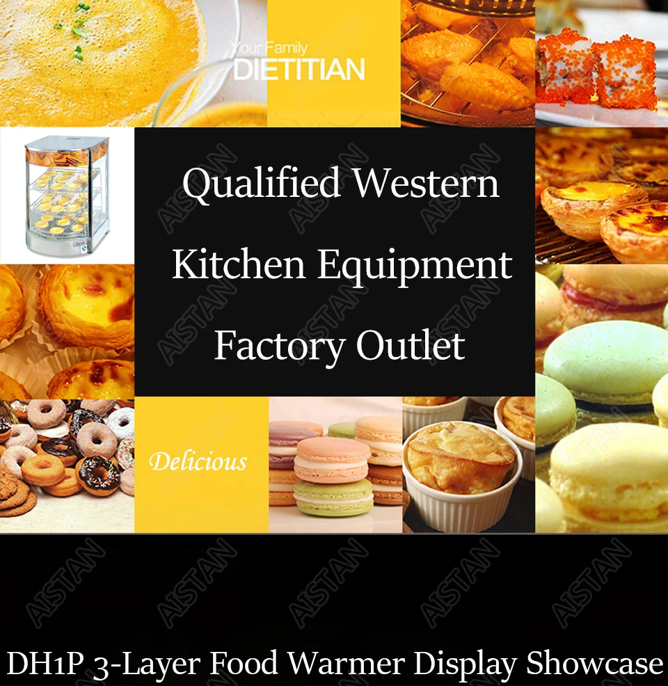 DH1P Commercial Countertop Electric Stainless Steel snack bread pizza Food Warmer Display Showcase