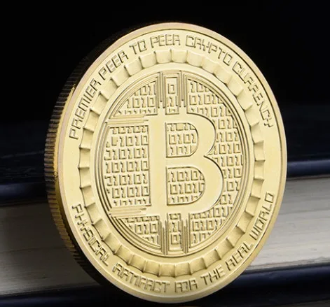 Gold Plated Anonymous Mint Bitcoin Commemorative Coins Collection Souvenir Gift