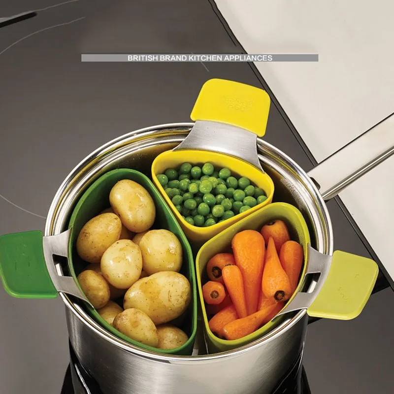 

Silicone Steamer Basket Steam Cooker Instant Pot For Cooking Vegetable Multifunction Kitchen Accessories 3pcs/set