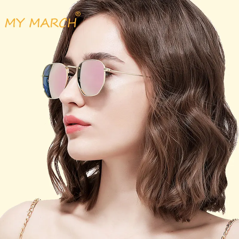 MYMARCH маленькие круглые зеркальные солнцезащитные очки женские брендовые дизайнерские солнцезащитные очки с оправой из сплава Роскошные женские очки Oculos Gafas De Sol