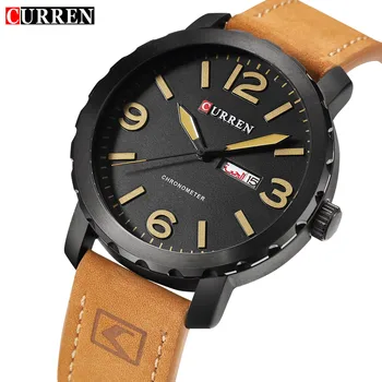 

CURREN Male Clock Fashion Casual Business Quartz Wristwatch Leather Strap Calendar Men Watches Relogio Masculino Reloj Hombre