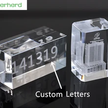 15X10X2 см на заказ искусственного кристалла прямоугольный куб Стекло кристаллическая основа пользовательские 3D гравировка word логотип свадебные подарки вечерние Декор