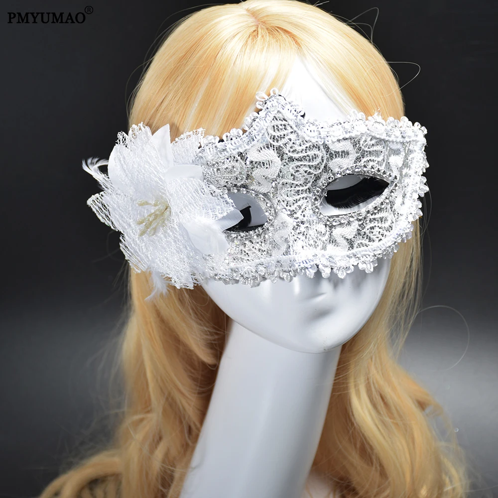 5pcs/lot Lady Masks Masquerade Hot sales White mask lace head