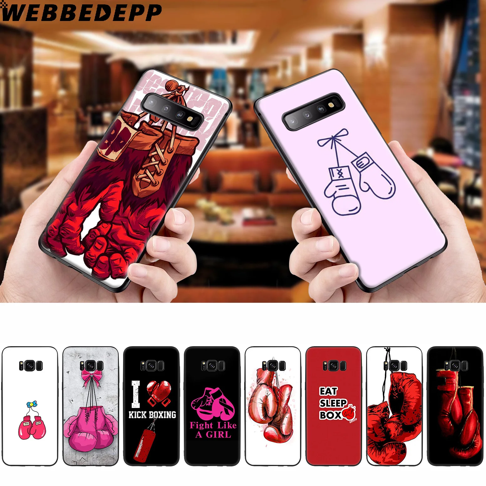 WEBBEDEPP боксерские перчатки мягкий чехол для Samsung Galaxy S10 S10e S9 S8 Plus S7 S6 Edge &amp J6 2018 Note 10 9 8