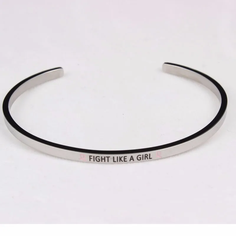 FIGHT LIKE A GIRL silver bangle bracelet (25)