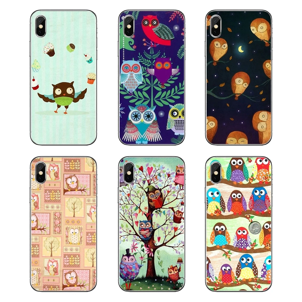 Прозрачный мягкий чехол-накладка Совы коллаж рисунок Art Print для LG G7 Q6 Q7 Q8 Q9 V30 X Power 2 3