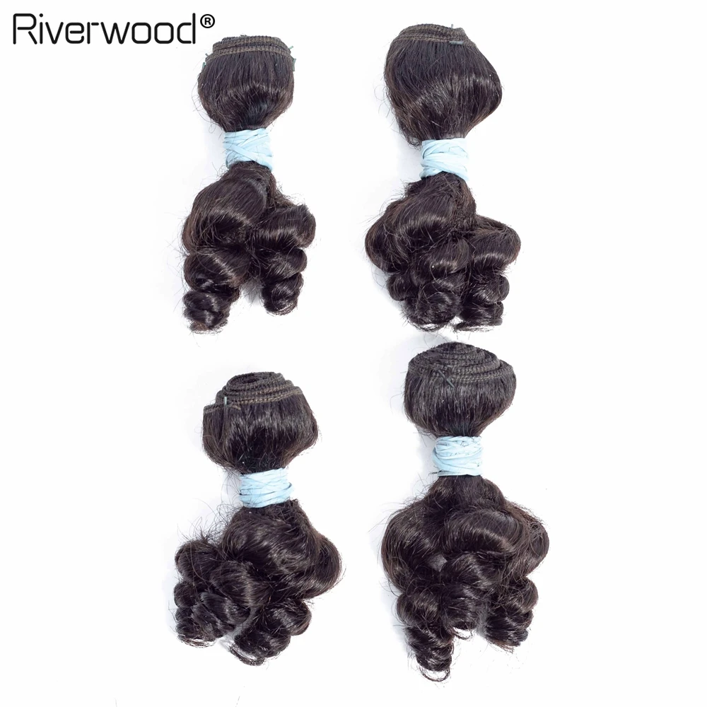 Brazilian Funmi Hair Weave 4 Bundles Natural Color Loose Curl 8 Inch 4pcs/lot Remy Human Hair Extensions Can Be Dyed Free Ship