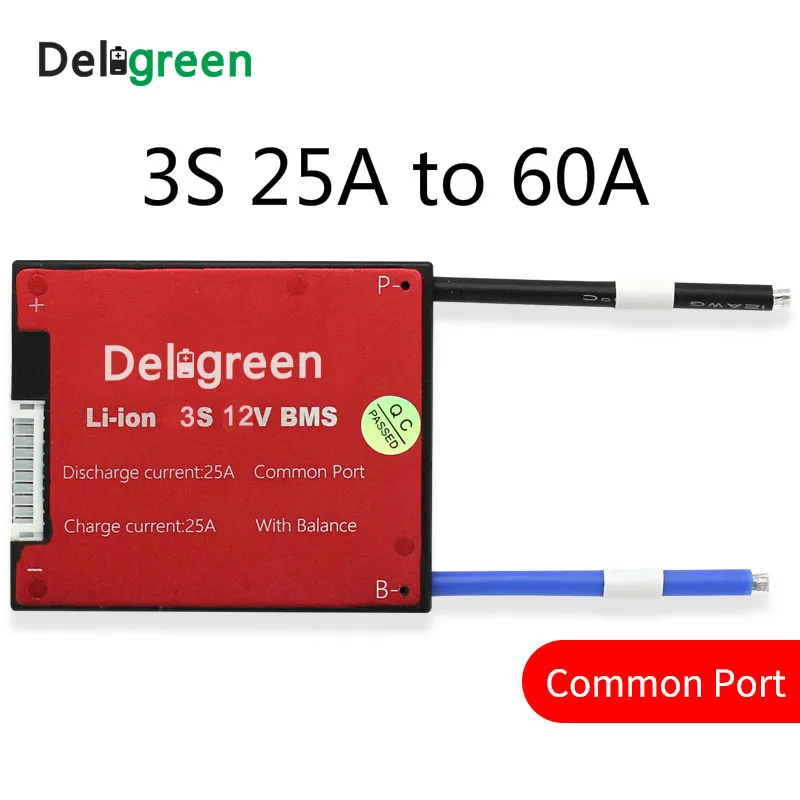 

3S 25A 35A 45A 60A 12V PCM/PCB/BMS common port for 3.7V LiNCM battery pack 18650 Lithion Ion Battery Pack protection board