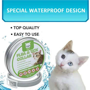 

Summer Anti-insect Cat Dog Collar Anti Flea Mosquitoes Ticks Adjustable Waterproof Cat Flea Collar for Pet 8 Months Protection