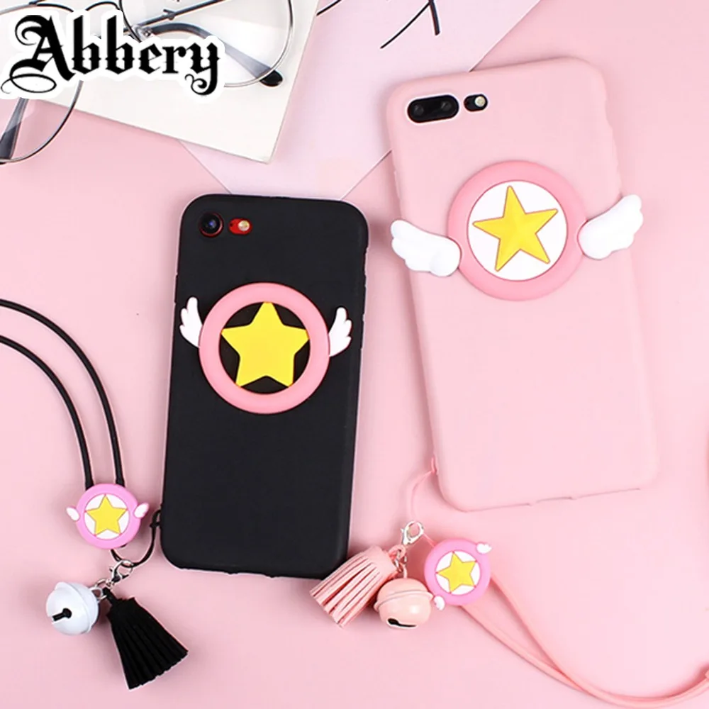

Cartoon Pink 3D Star Magic Wand Angel Wings Phone Case For huawei p10 plus p20 lite p8lite p9 lite 2017 p9plus p20pro case cover