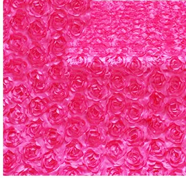 1,5 м* 10 м Свадебная вечеринка атласная ткань 3D Роза цветок проходу бегун красочный ковер занавес Свадебная вечеринка декорации - Цвет: Deep pink