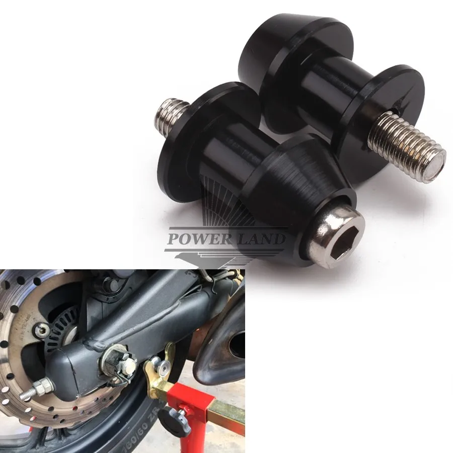 Black 8mm Motorcycle Rear Stand Swing Arm Spool Sliders Stand Swingarm