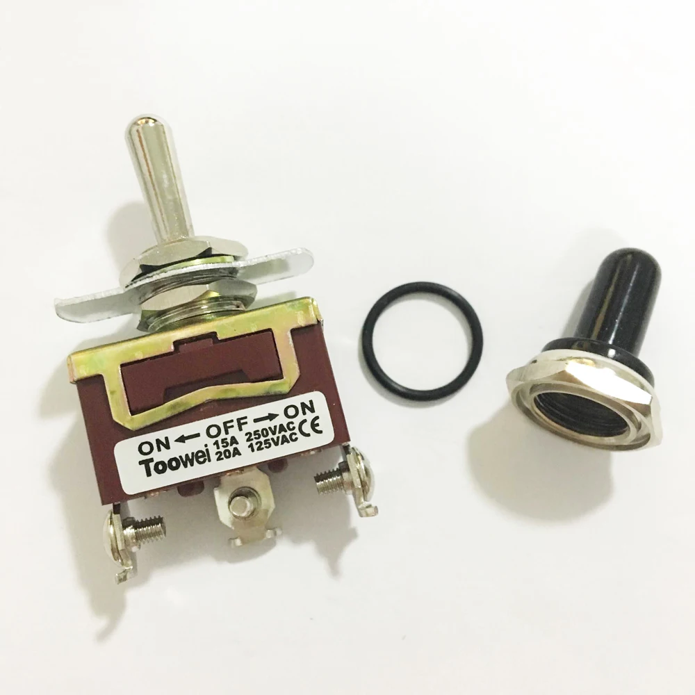 SPDT 125V Heavy Duty 20A ON OFF ON Rocker Toggle Switch 3 Pin Term ON
