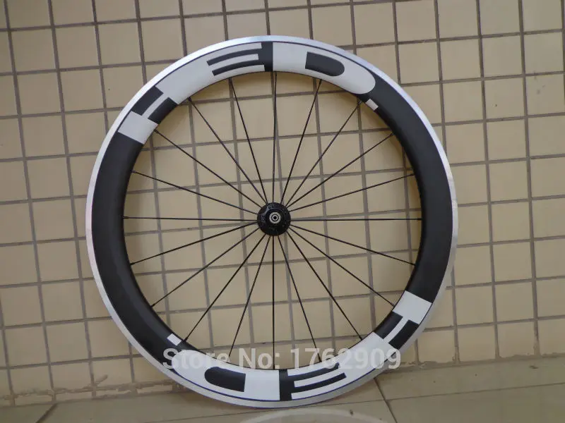 Excellent 1pair New 700C 60mm clincher rim Road bike matt UD carbon bicycle wheelset with alloy brake surface aero spoke skewers Free ship 5