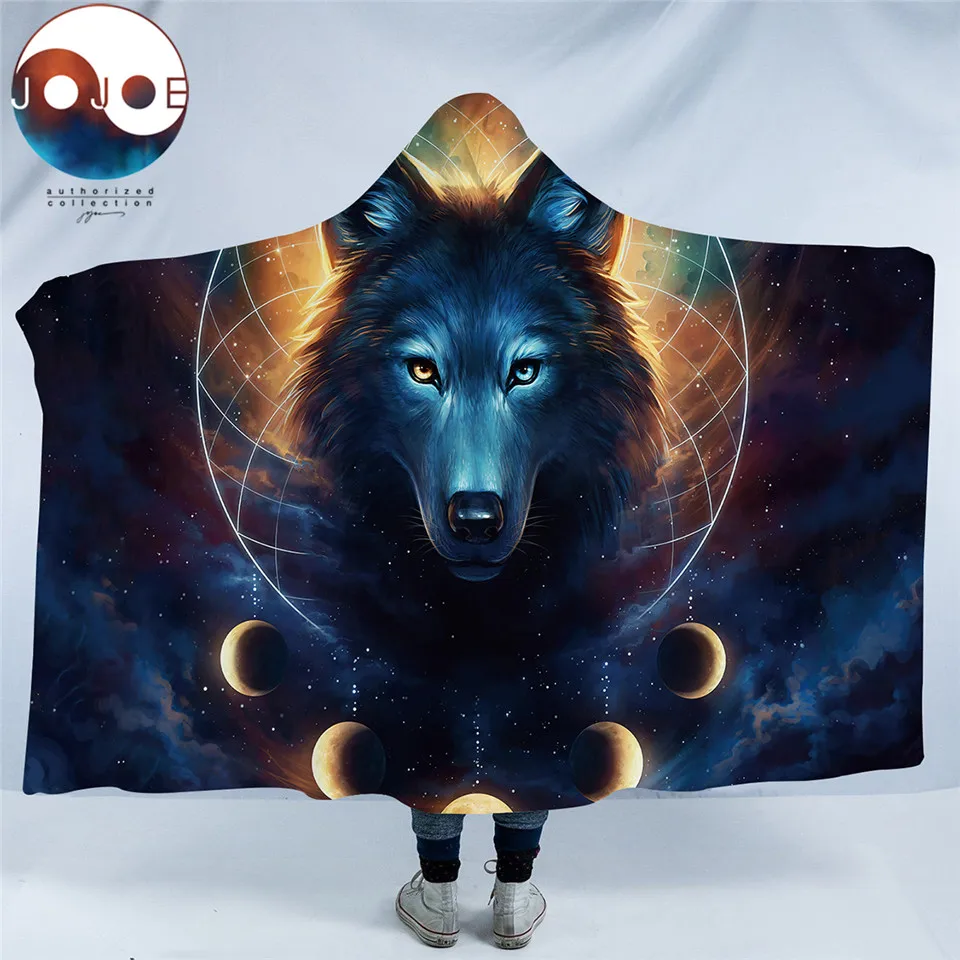 

Dream Catcher by JoJoesArt Hooded Blanket Microfiber for Adults Kids Moon Eclipse Galaxy Wolf Sherpa Fleece Wearable Blanket