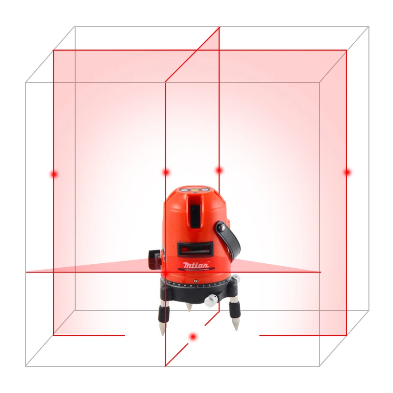 5 lines 6 point laser level 360 rotary outdoor laser leveling red line