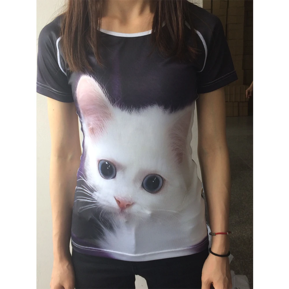 FORUDESIGNS/футболка с 3D котом и животными для женщин брендовая одежда Женская Повседневная футболка с короткими рукавами удобные эластичные футболки в стиле хип-хоп