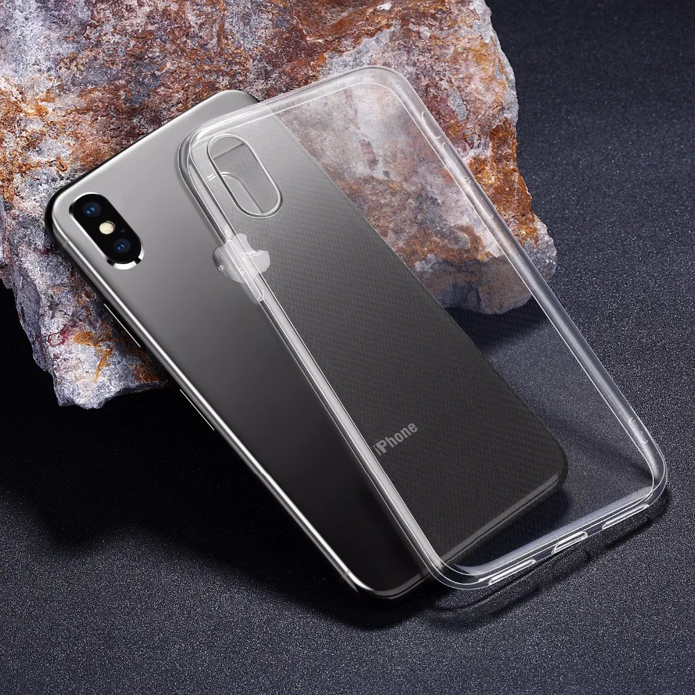 Приятный чехол для iPhone X мягкий силиконовый из ТПУ 6 6s 7 8 Plus тонкий защитный