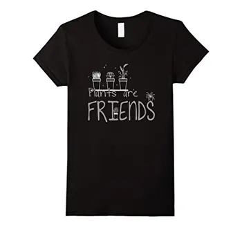

Cool Design Plants Are Friends Save The Planet Earth T-Shirt New Fashion Women'S Short Sleeve Printed Funny T Shirts Women