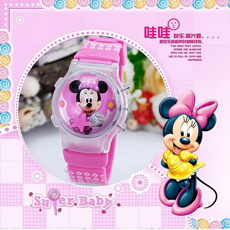 2015 new fashion boys girls silicone digital font b watch b font for kids mickey minnie