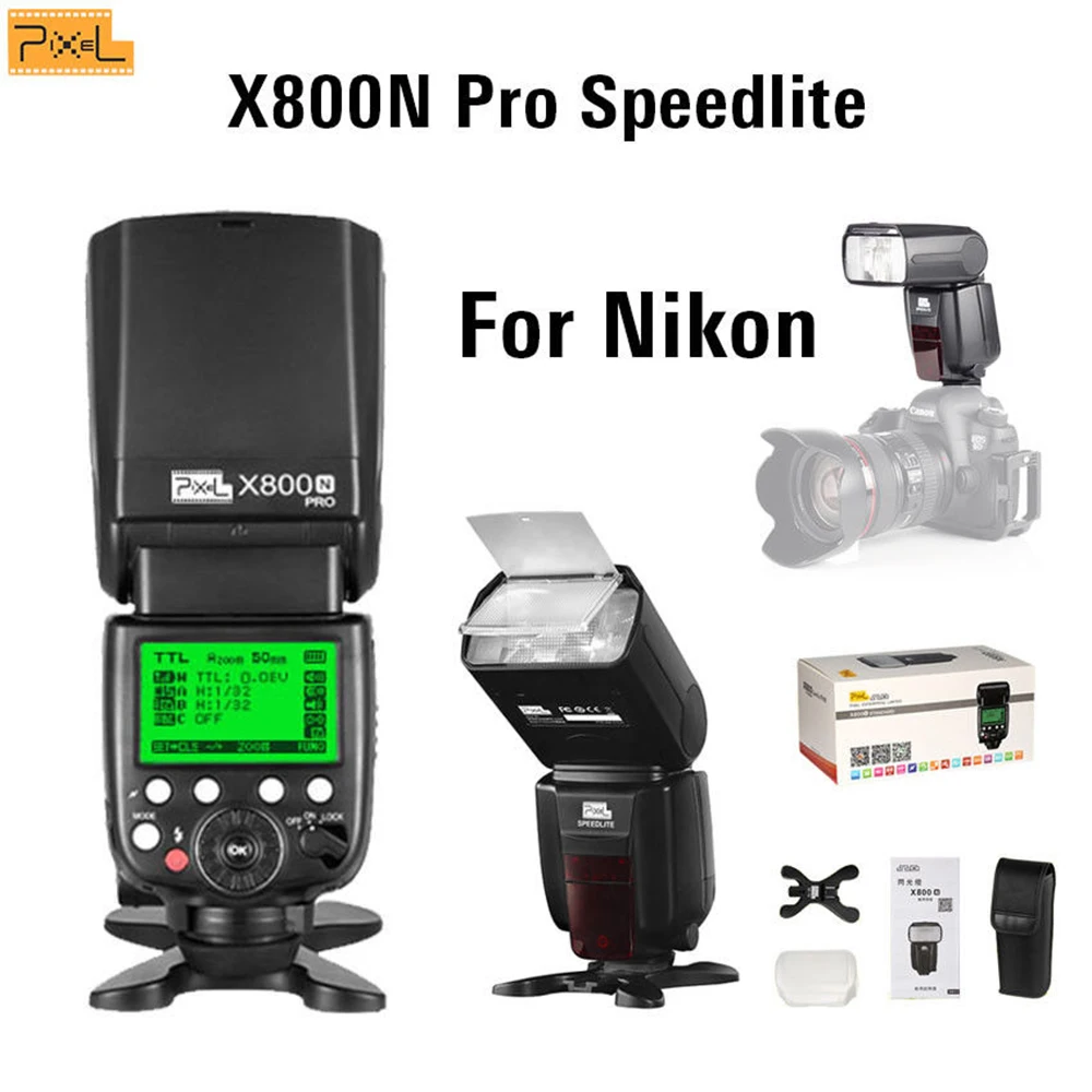 Pixel 2,4g Беспроводной Управление ETTL HSS 1/8000 S Высокое Скорость синхронизирующая со вспышкой X800C X800N про Вспышка Speedlite для Canon Nikon Vs YN568EX