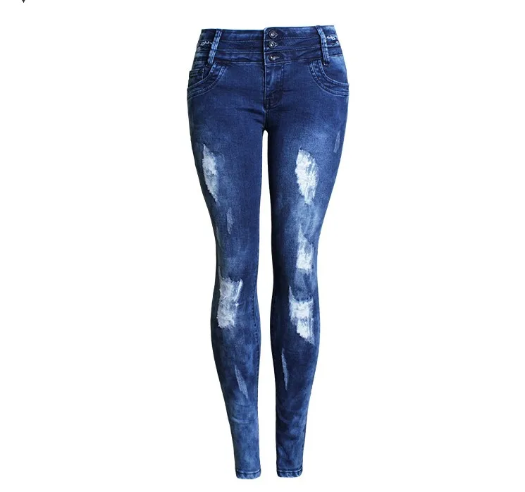 

catonATOZ 2083 Women's Vintage Embroidery Sexy Ripped Jeans Pencil Stretch Denim Pants Female Slim Skinny Trousers Jeans