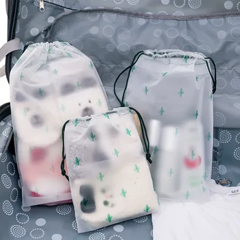 

PVC Plant Cactus Cosmetic Bag Travel Makeup Case Women Zipper Make Up Bath Organizer Storage Toiletry Wash Beaut Kit