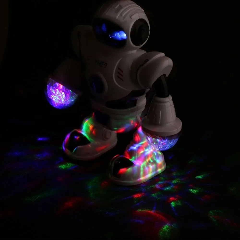 New Space Dazzling Music Robot Shiny Educational Toys Electronic Walking Dancing Smart Space Robot Kids Music Robot Toys