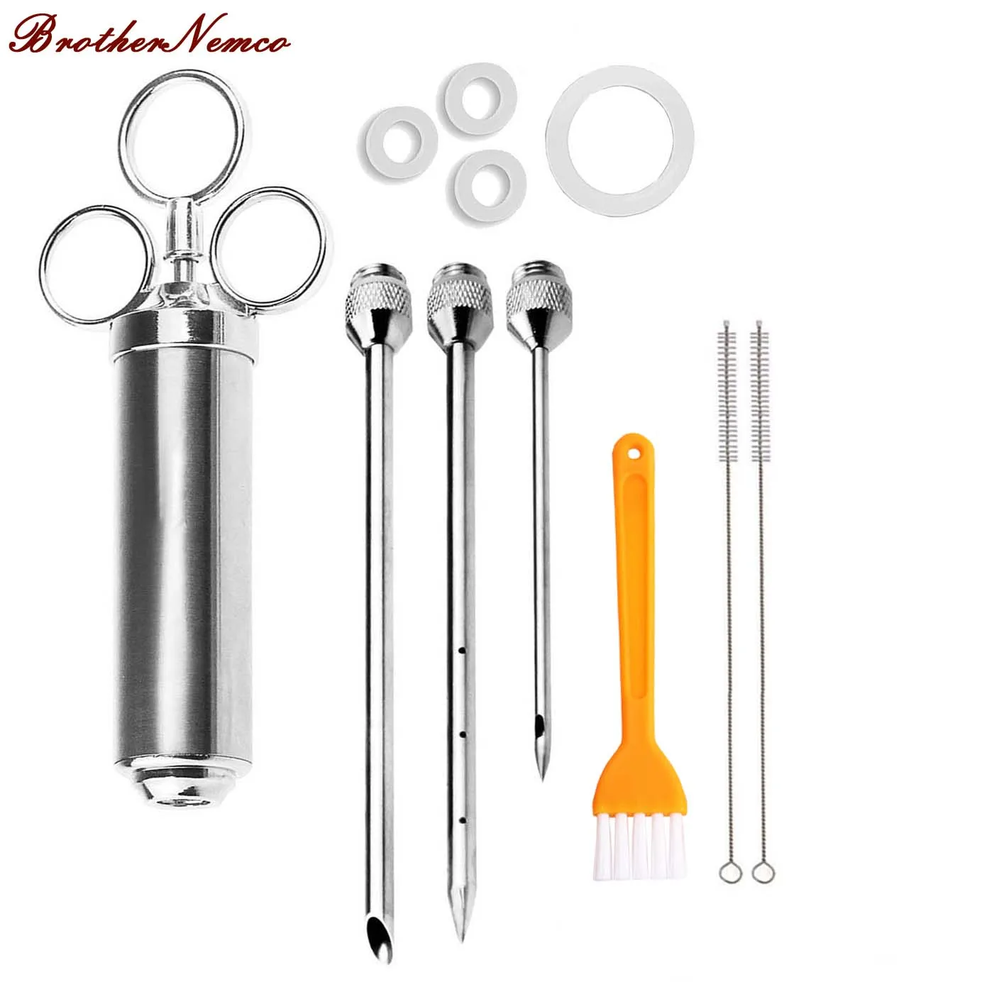 Meat Injector Syringe Poultry Marinade Flavour Stainless Steel Meat