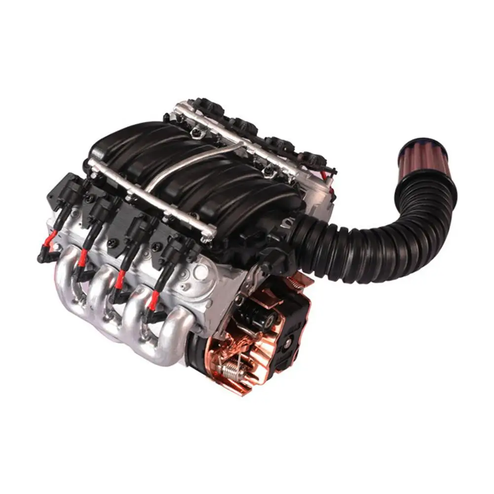 

V8 Engine Cover Radiator Motor Cooling Fan Universal TRX4 Simulation Engine Temperature Sensor for Corvette LS3