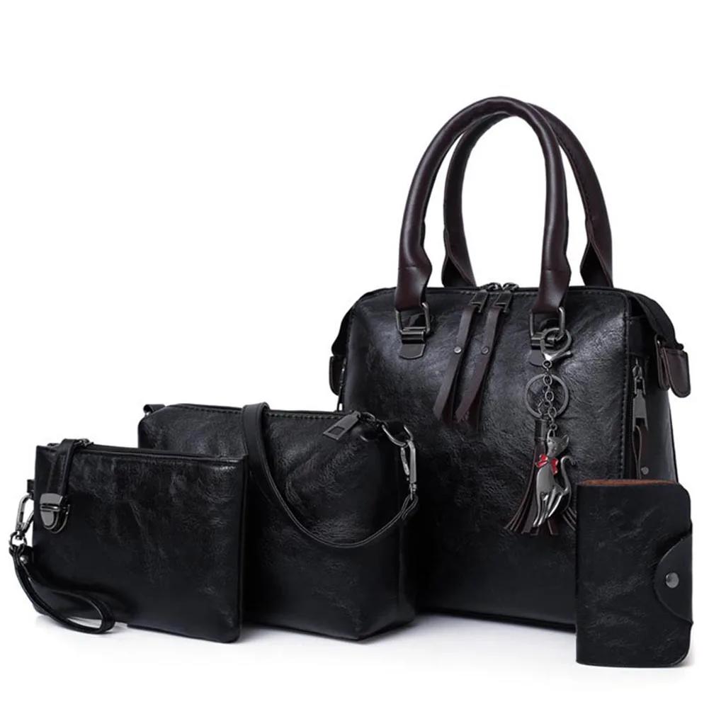 1 комплект, женская сумка через плечо, сумочка, кошелек из искусственной кожи, винтажная сумка для путешествий, новинка