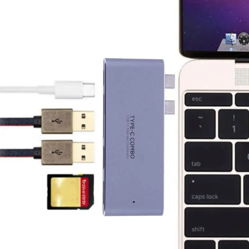 Двойной тип-c USB 3,1 концентратор Combo SD/TF кард-ридер адаптер для Macbook Pro